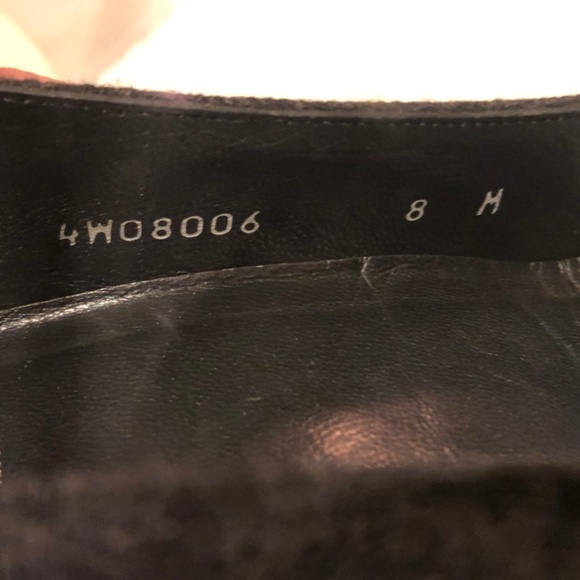 Stuart Weitzman Gray/Black Wool Pumps Leather Bow - Picture 4 of 5